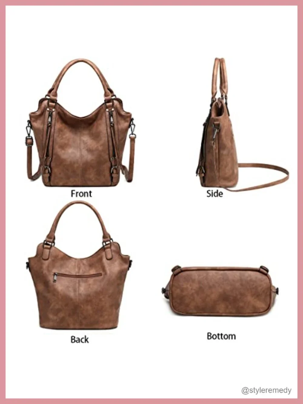 Hobo Bag for Women Faux Leather Crossbody Shoulder Purse Handbag